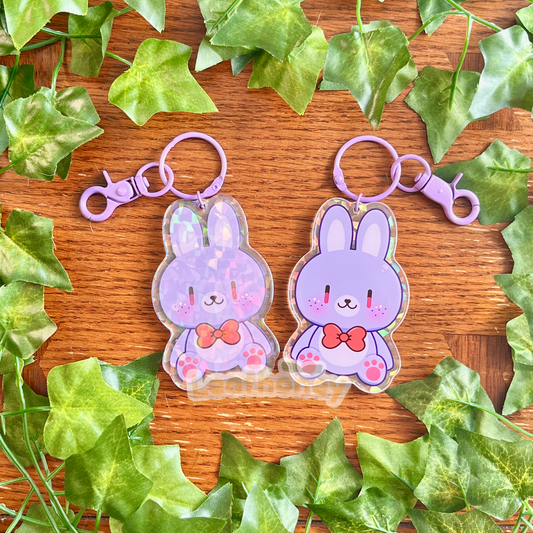 Purple Bunny Acrylic Charm