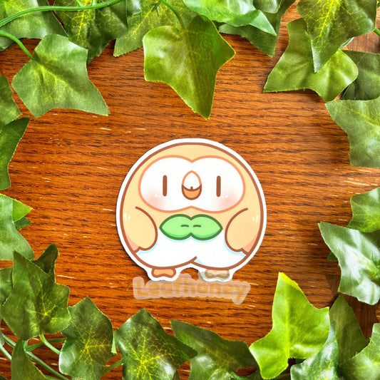 Round Owl Vinyl Sticker