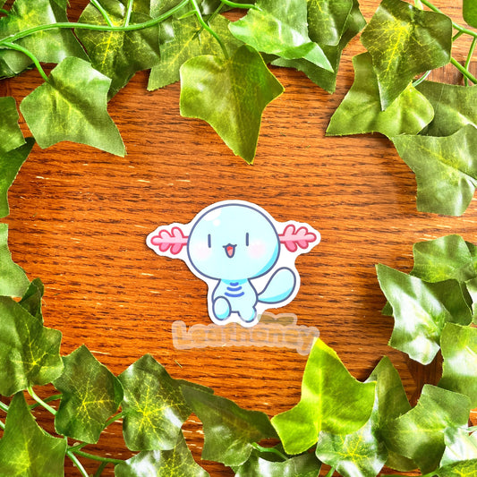 Blue Axolotl Vinyl Sticker