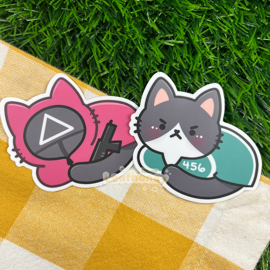 Squid Game Cats Vinyl Stickers